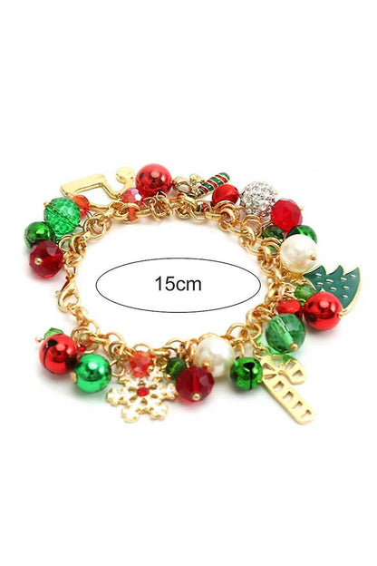 Pulsera con colgante de cristal de copo de nieve celeste 