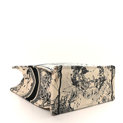 Canvas Embroidered Large Zodiac Toile De Jouy Book Tote Latte