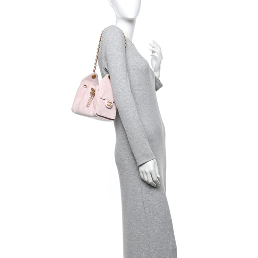 Caviar Quilted Mini Chanel 25 Handbag Light Pink
