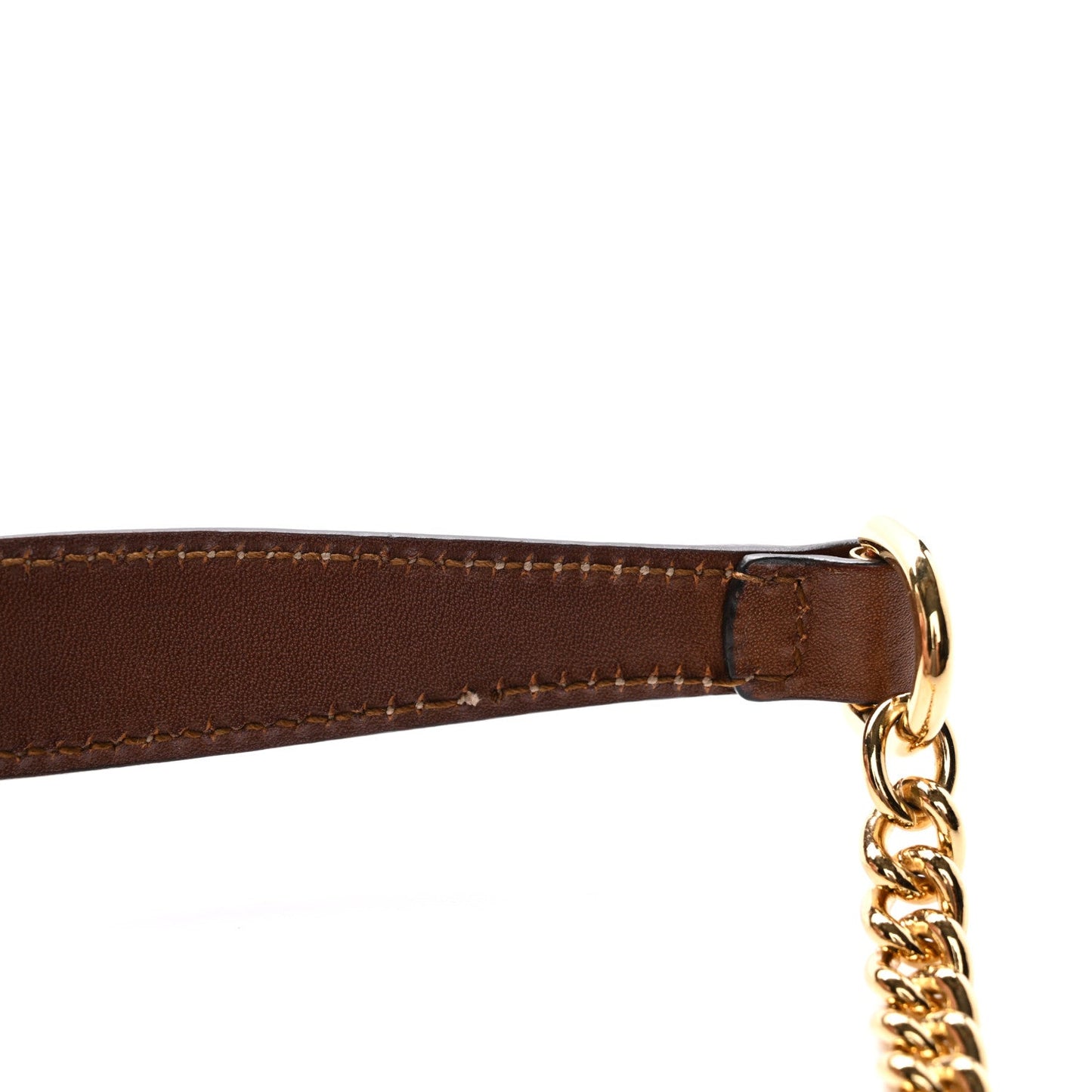 GG Supreme Monogram Cuoio Toscano Mini Chain Shoulder Bag Beige Ebony Cuir