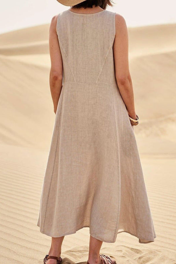 Vestido de algodón sin mangas para mujer 