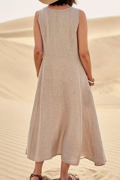 Vestido de algodón sin mangas para mujer 