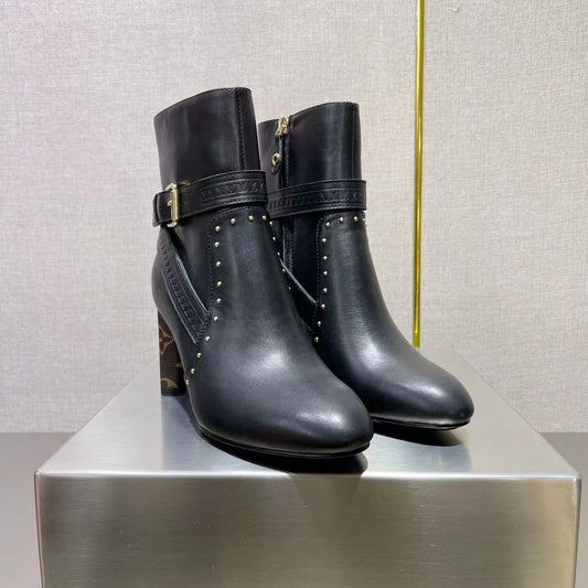 LV 25s Silhouette Ankle Boot 75mm Black Cowhide