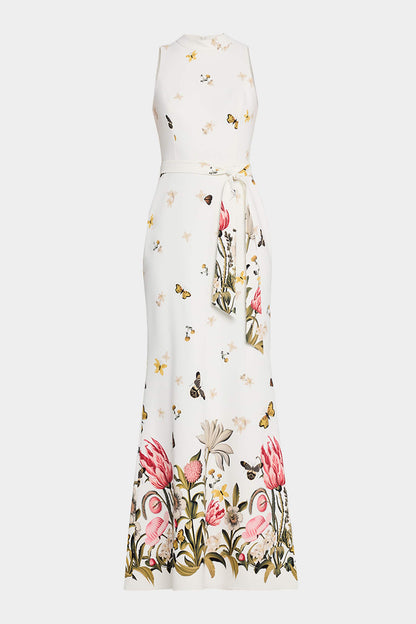 Vestido largo sin mangas con estampado de mariposas de Moira 