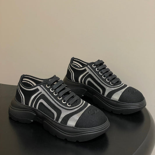 CC 26 Platform Sneaker Black Fabric Mesh 593350
