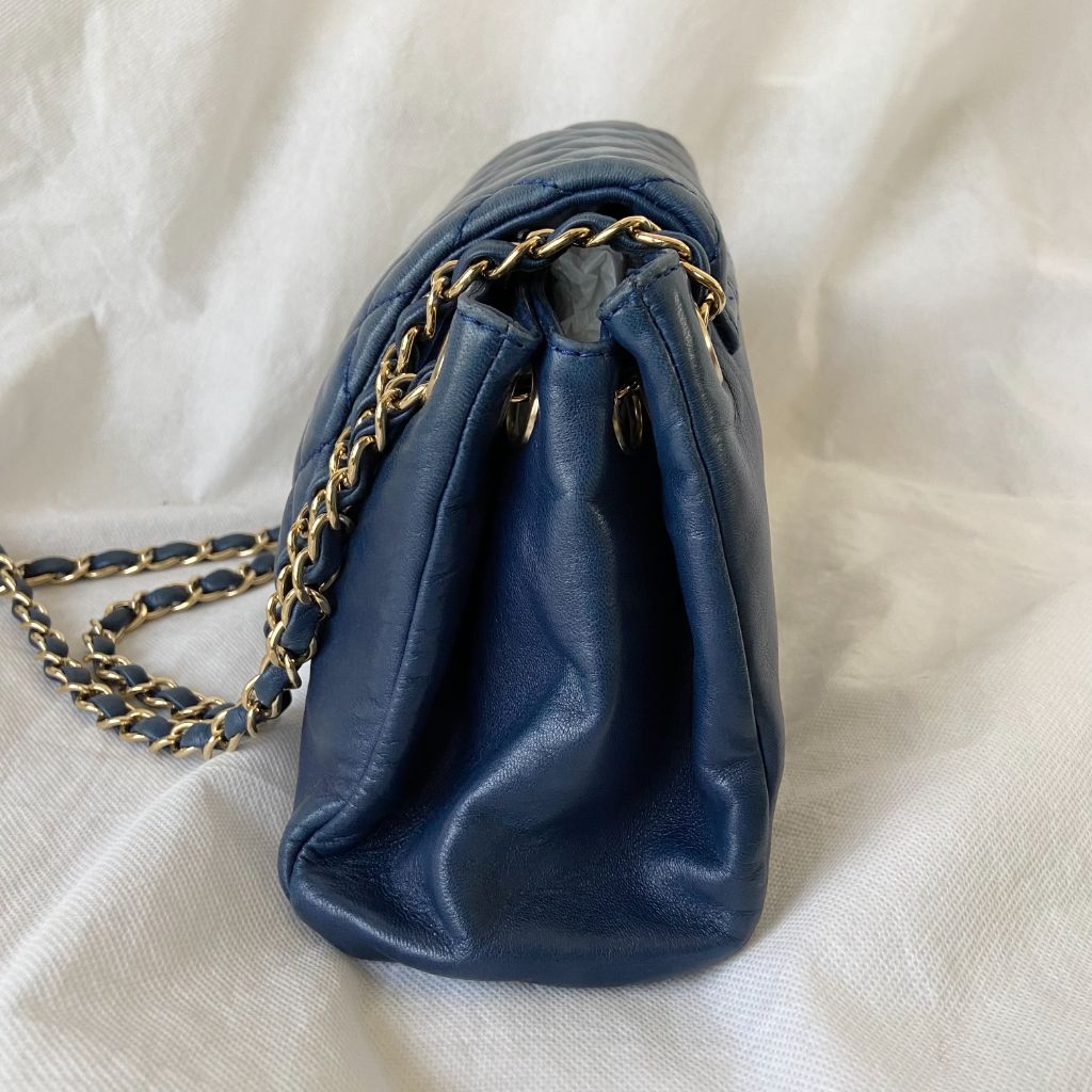 Chanel Dark Blue Mademoiselle Lock Accordion Flap bag