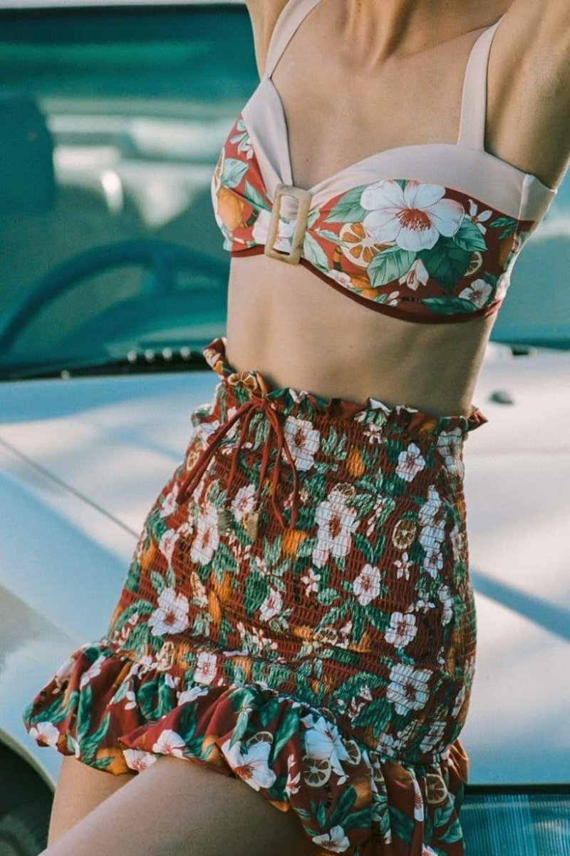 Conjunto de baño de tres piezas con estampado floral Cheryl 