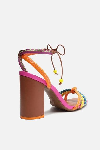 Ciara Block Heel Knot Strap Sandals