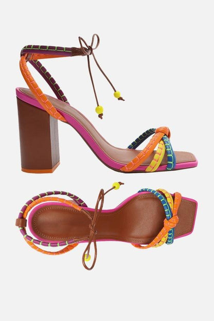 Ciara Block Heel Knot Strap Sandals