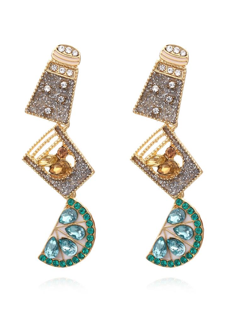Pendientes colgantes de diamante de cóctel 