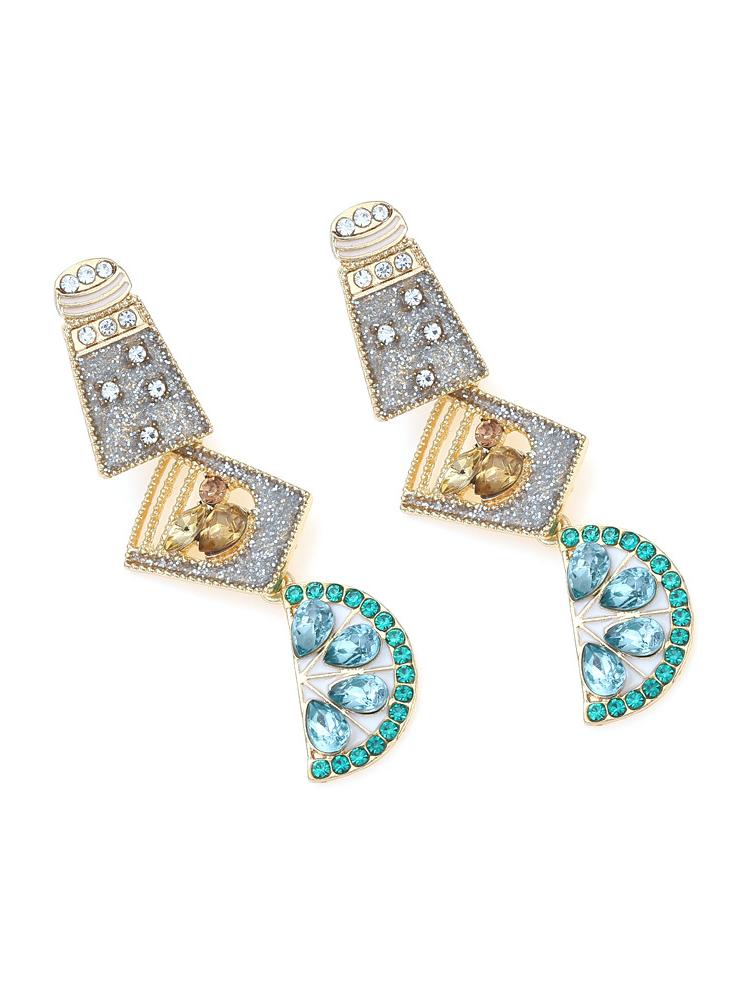 Pendientes colgantes de diamante de cóctel 