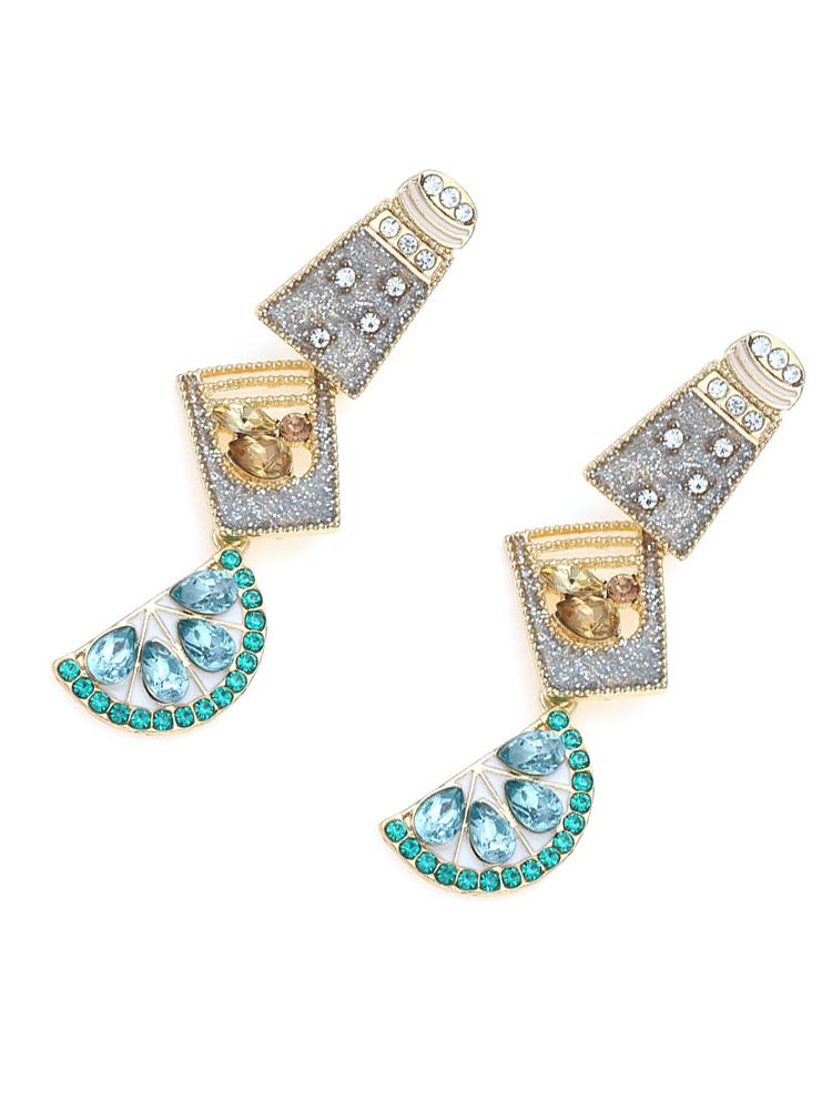Pendientes colgantes de diamante de cóctel 