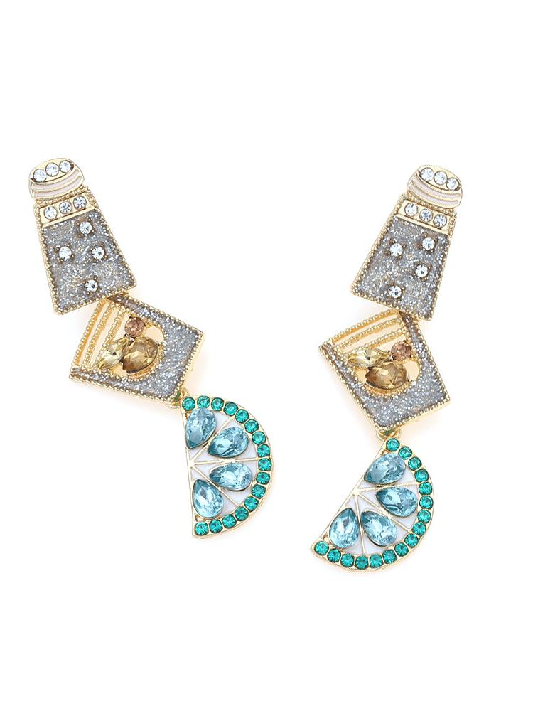 Pendientes colgantes de diamante de cóctel 