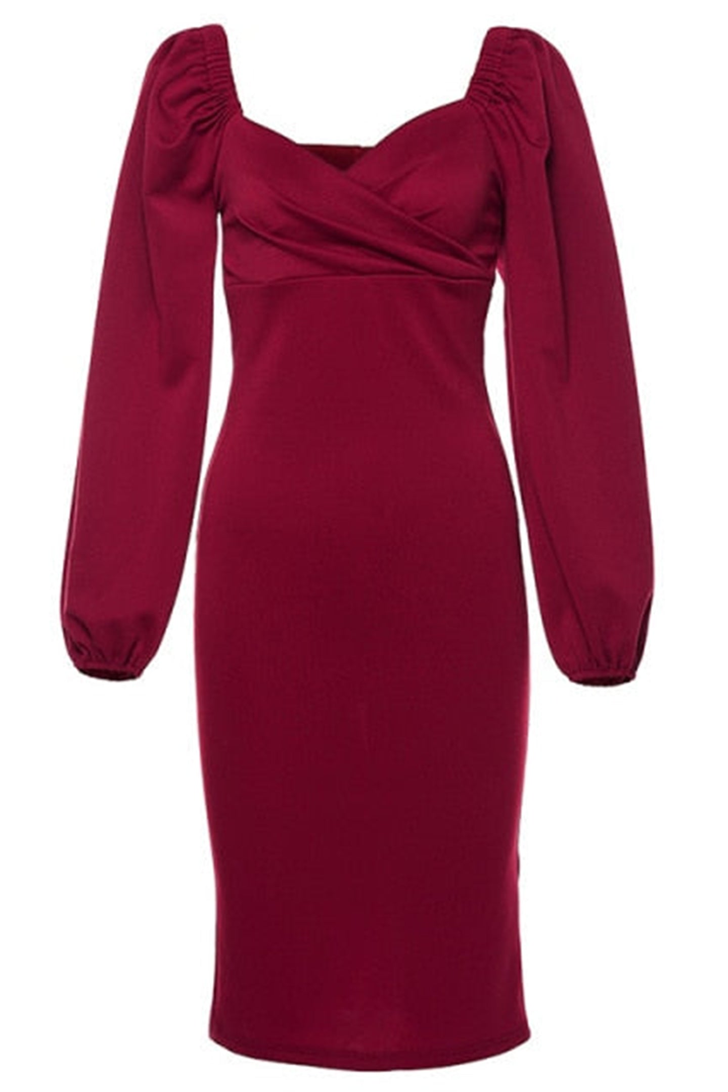 Vestido midi Lorraine con hombros descubiertos y mangas abullonadas 