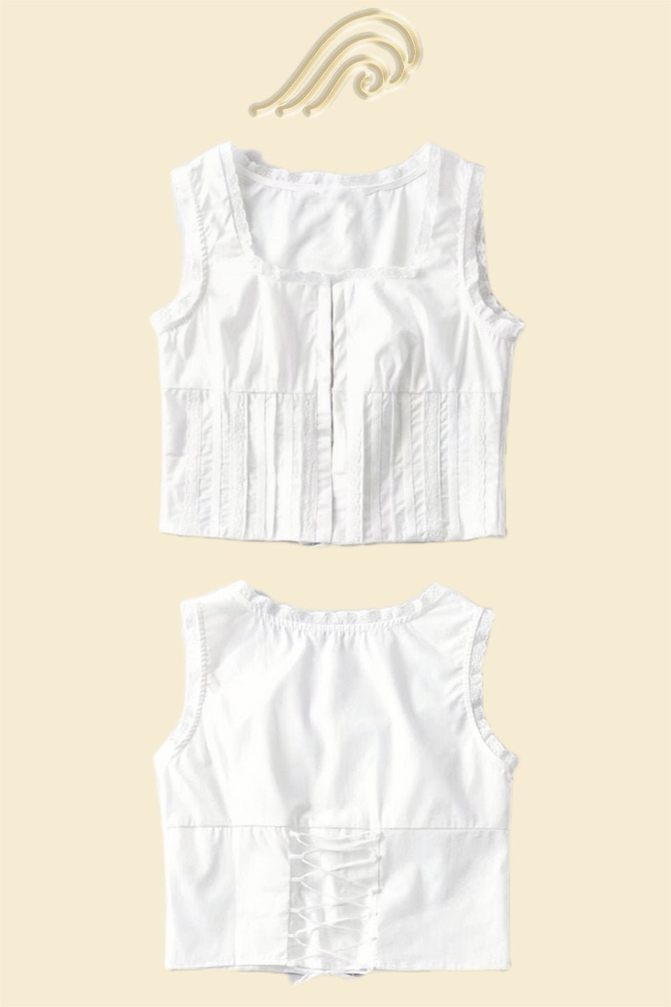 Camiseta de tirantes de algodón con cordones y pliegues Cora 