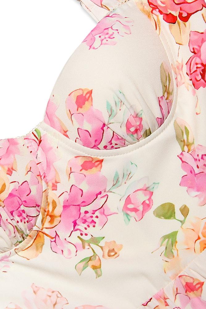 Vestido midi acampanado con estampado Cottie 