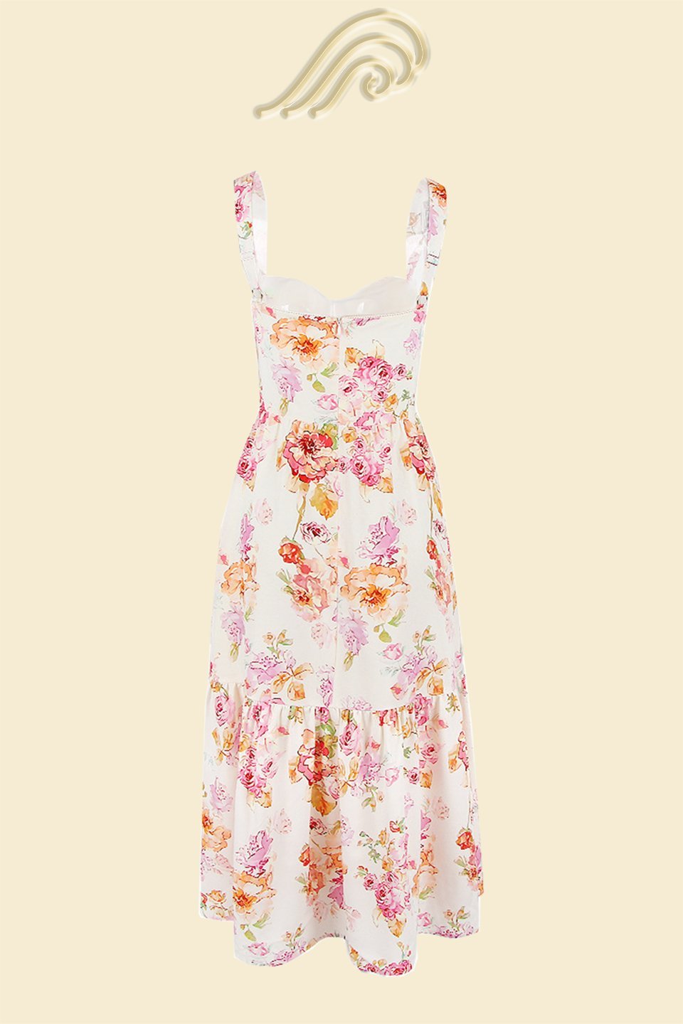 Vestido midi acampanado con estampado Cottie 