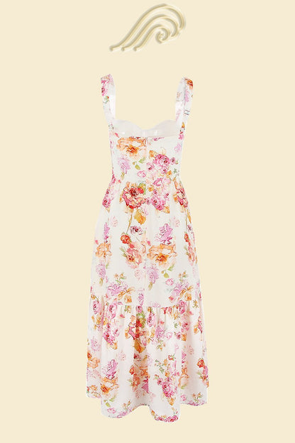 Vestido midi acampanado con estampado Cottie 
