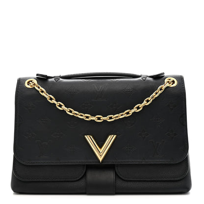 Monogram Cuir Plume Ecume Very Chain Bag Black