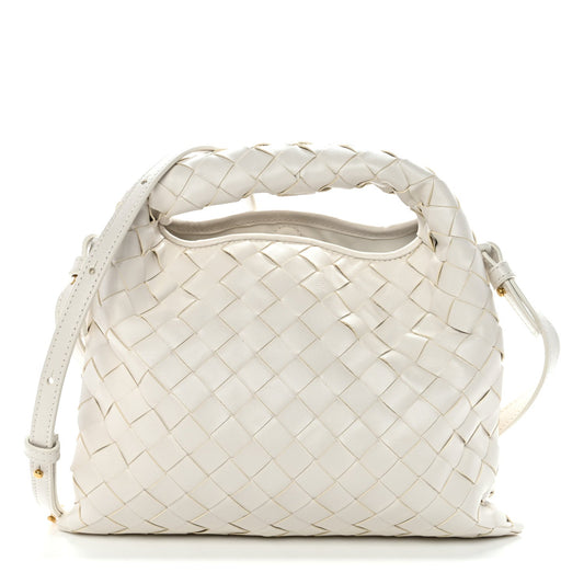 Calfskin Intrecciato Mini Hop White