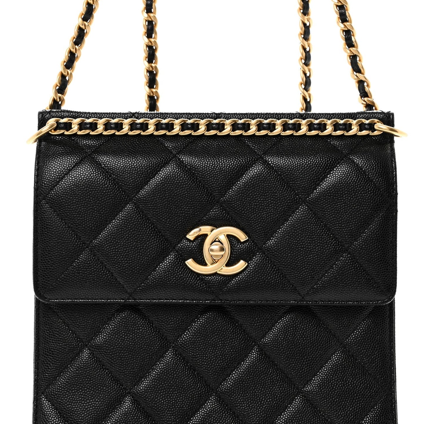 Caviar Quilted Multi Chain Backpack Black