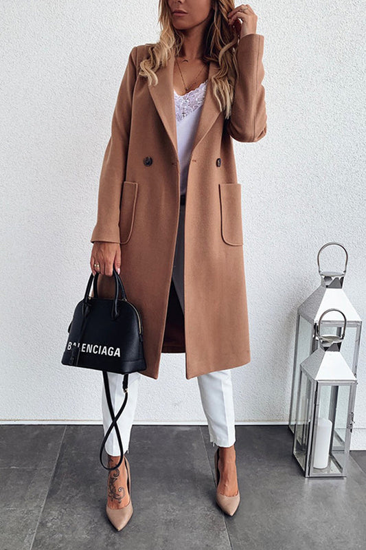 Traje de lana con doble bolsillo para otoño e invierno