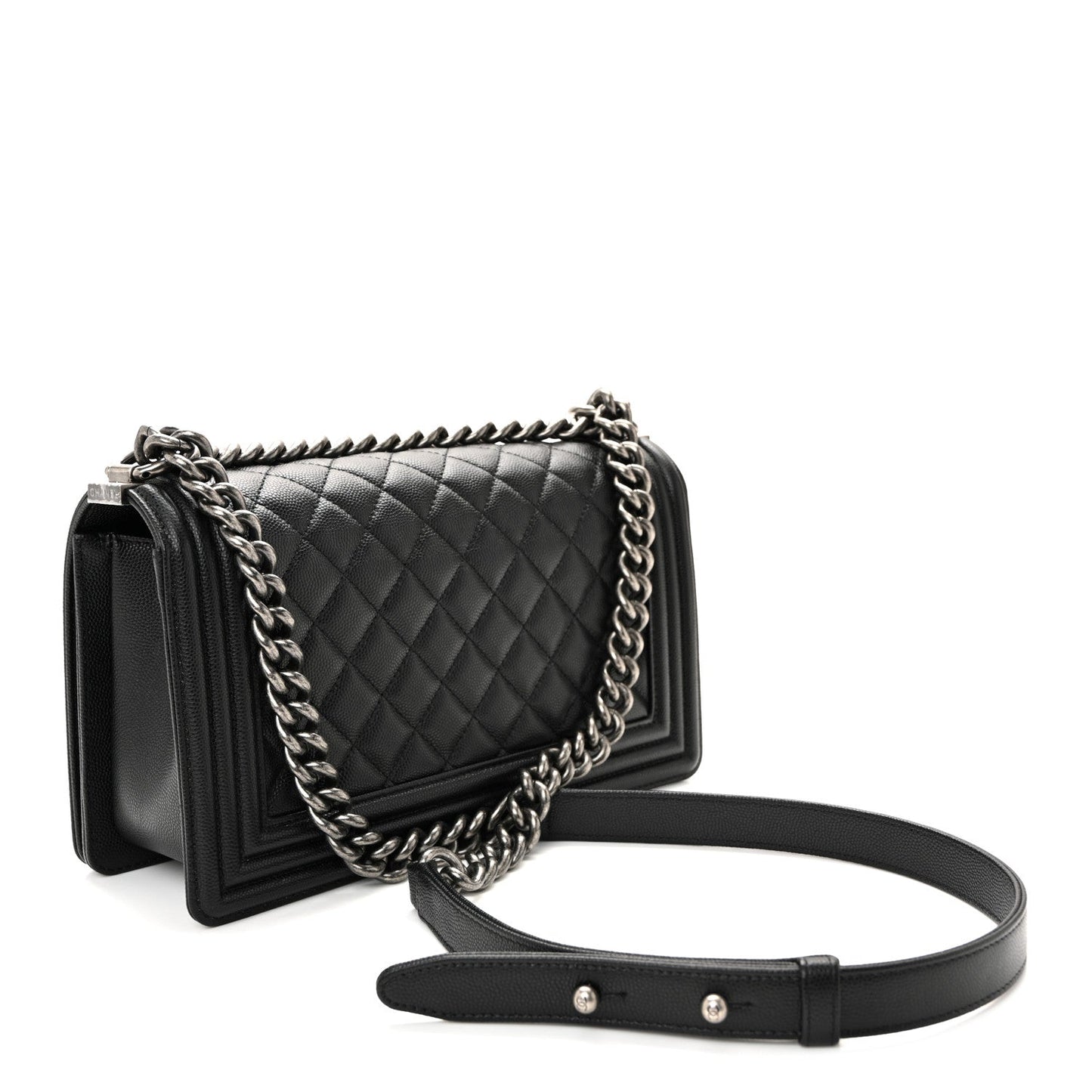 Caviar Quilted Medium Boy Flap Black