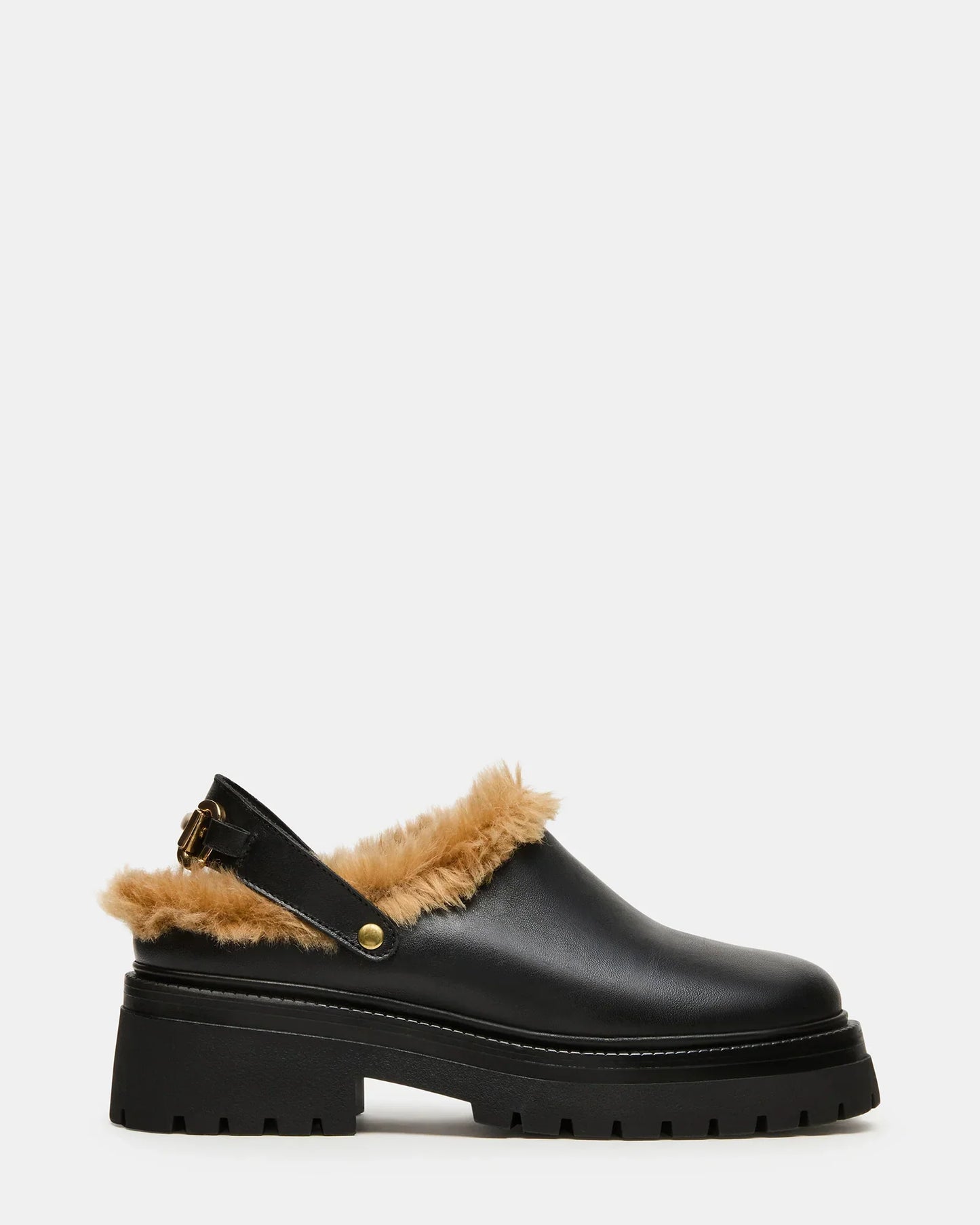 Erba Faux Fur Black Leather