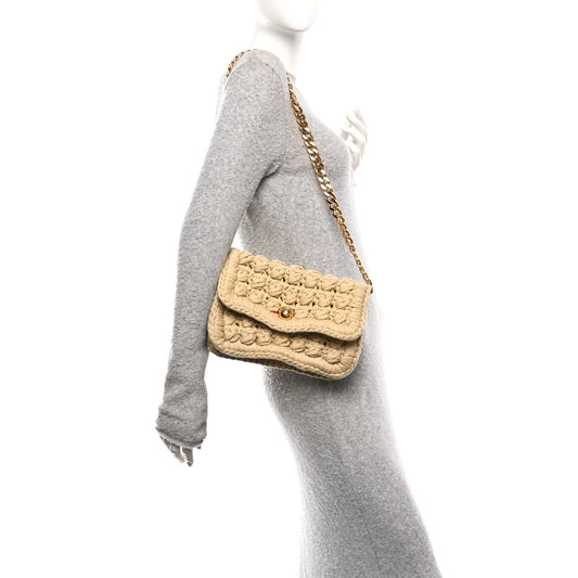 Jersey Crochet Shoulder Bag Cane Sugar