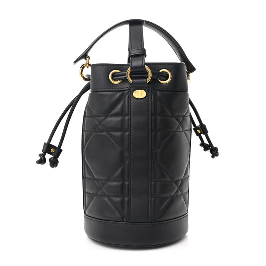 Calfskin Macrocannage Cannage Small Drawstring Backpack Black
