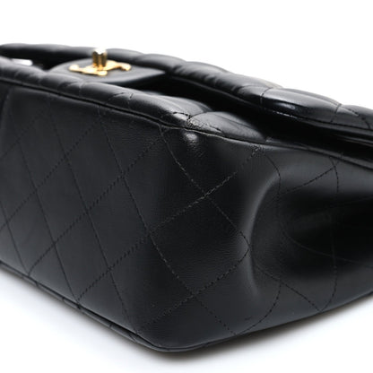 Lambskin Quilted Jumbo Double Flap Black