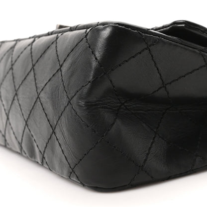 Aged Calfskin Quilted 2.55 Reissue 225 Flap Black