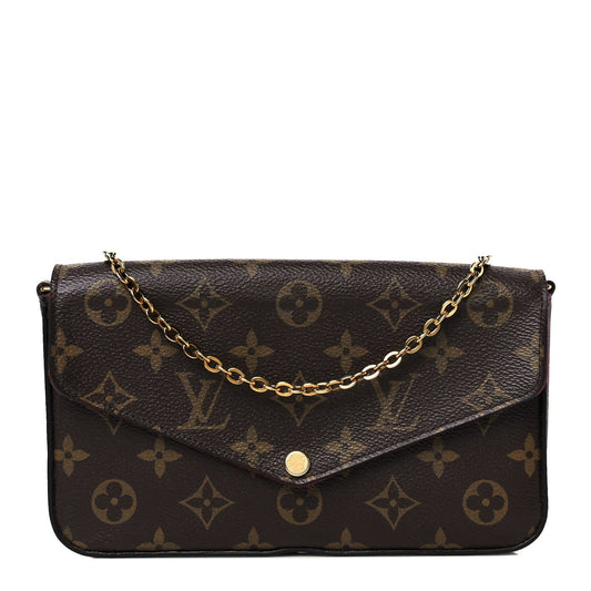 Monogram Pochette Felicie Chain Wallet Fuchsia
