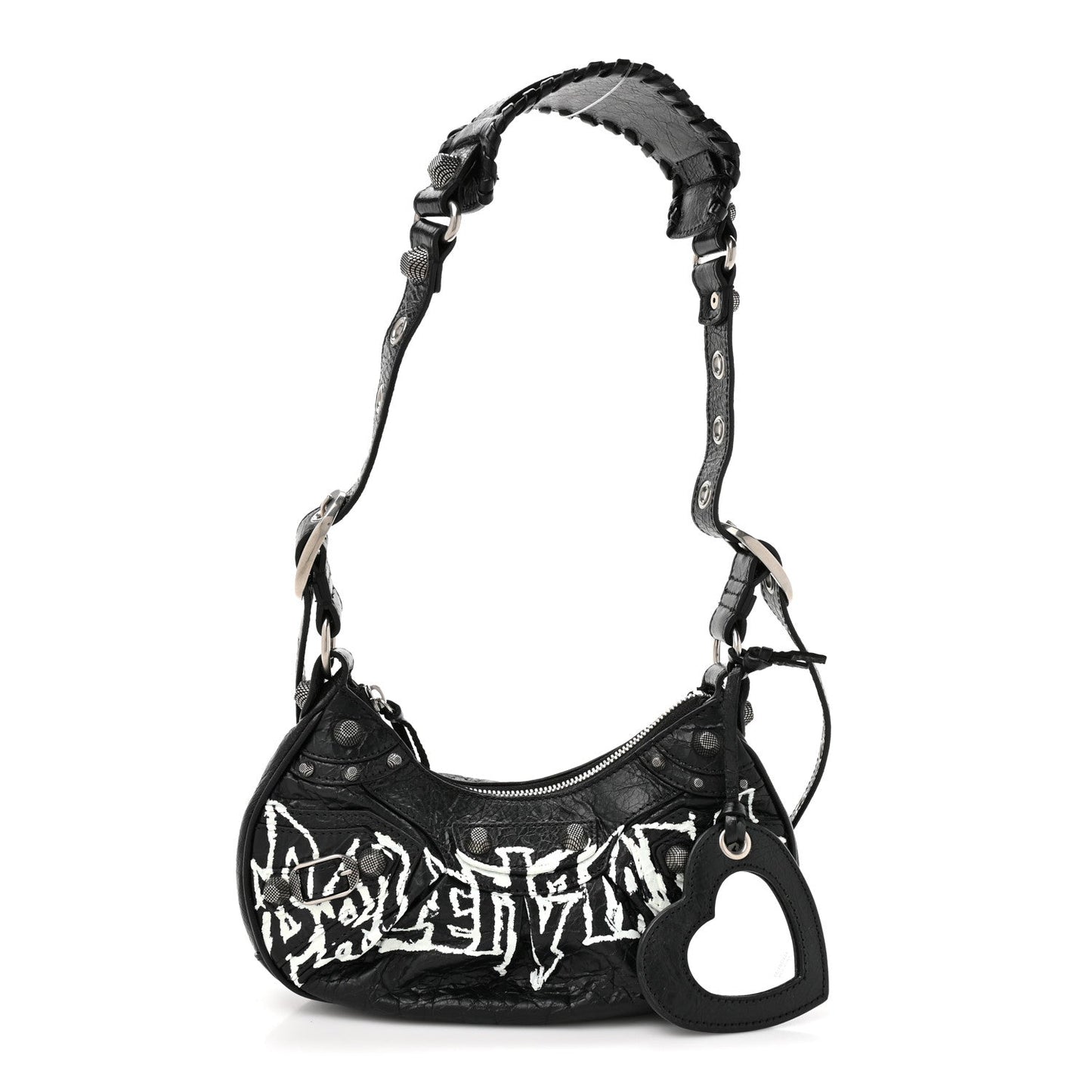 Agneau Arena Lunar New Year Graffiti Logo Le Cagole Shoulder Bag XS Black