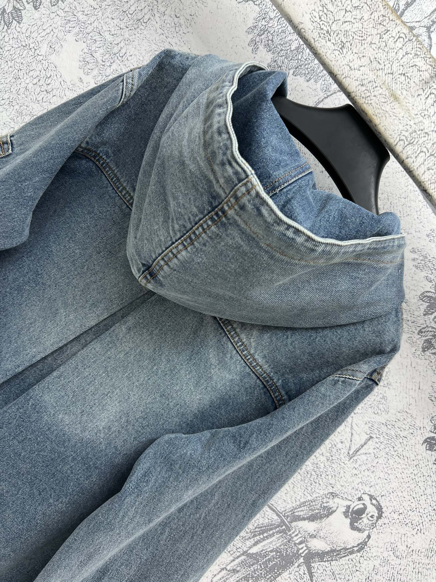 Prada 25 Hooded Denim Jacket Blue Cotton