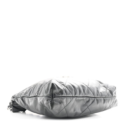Shiny Calfskin Quilted Small Chanel 22 Black