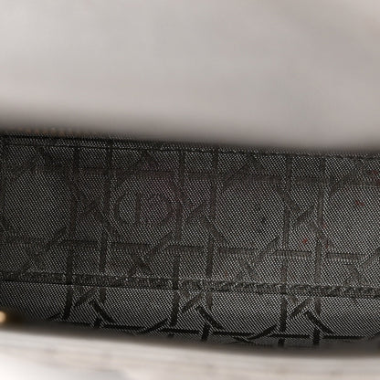 Metallic Lambskin Cannage Mini Lady Dior Grey