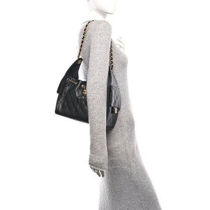 Caviar Quilted Small Chanel 25 Handbag Black