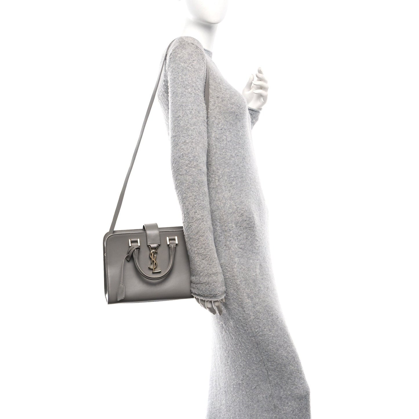 Calfskin Baby Monogram Downtown Cabas Oyster Grey