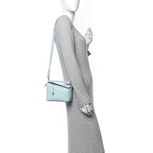 Calfskin Mini Puzzle Edge Bag Iceberg