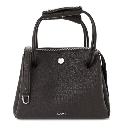 Grained Calfskin Medium Madrid Bag  Dark Ebony