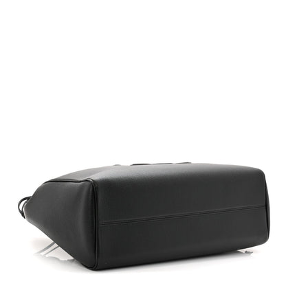 Calfskin Cuir Triomphe Cabas Drawstring Black
