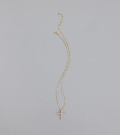 Divine Sparkle Cubic Zirconia Cross Necklace