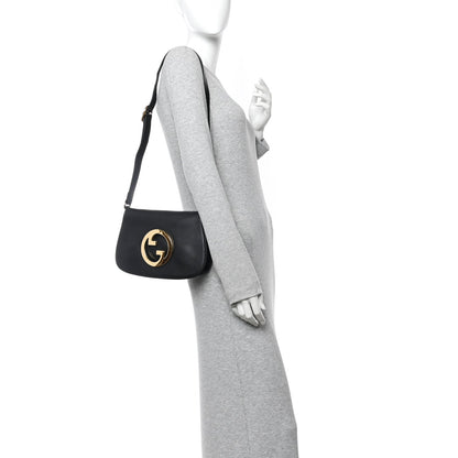 Roxy Calfskin Blondie Chain Shoulder Flap Bag Black