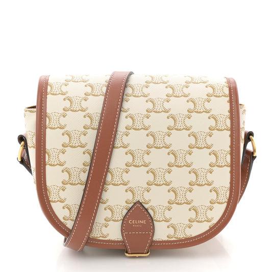 Triomphe Canvas Medium Folco Bag White