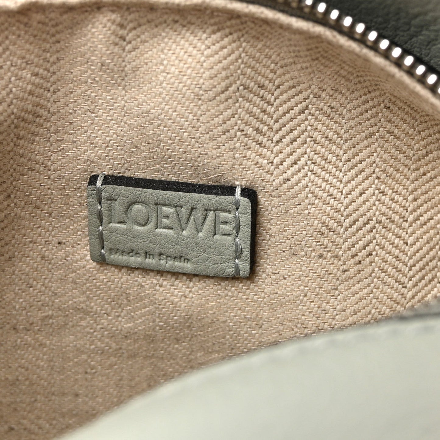 Calfskin Mini Puzzle Bag Ash Grey Light Celadon