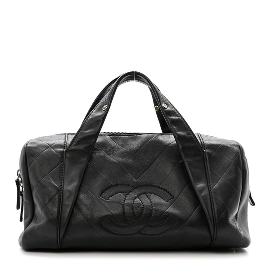 Calfskin CC Chevron All Day Long Boston Black