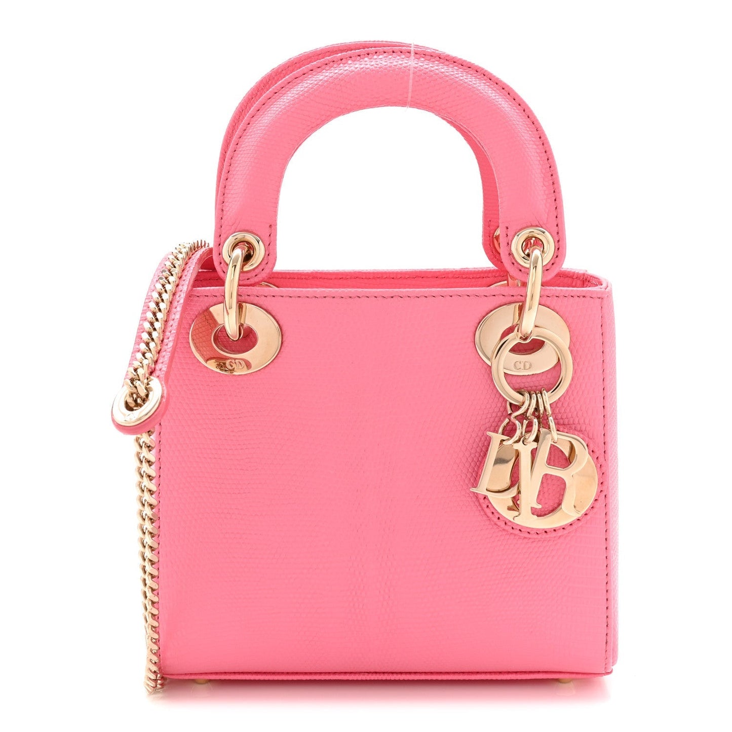 Lizard Mini Lady Dior Pink