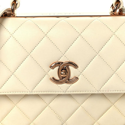 Lambskin Quilted Small Trendy CC Dual Handle Flap Bag White