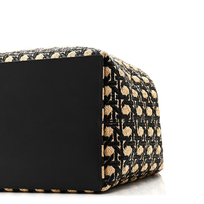Raffia Calfskin Cannage Large Toujours Black Beige